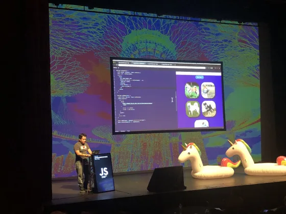 Another speaking photo from JSConf