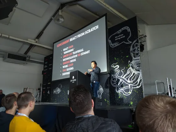 Third speaking photo from React Advanced