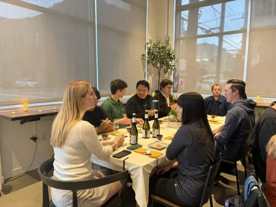 Candid conversation with swyx around an omakase dinner table
